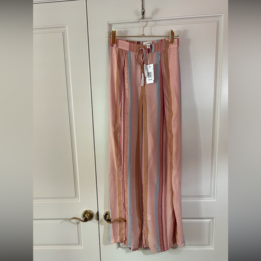 L*Space Pink Striped Wide Leg Pants